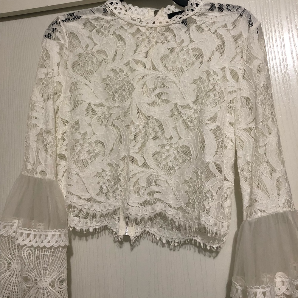 White transparent crop top